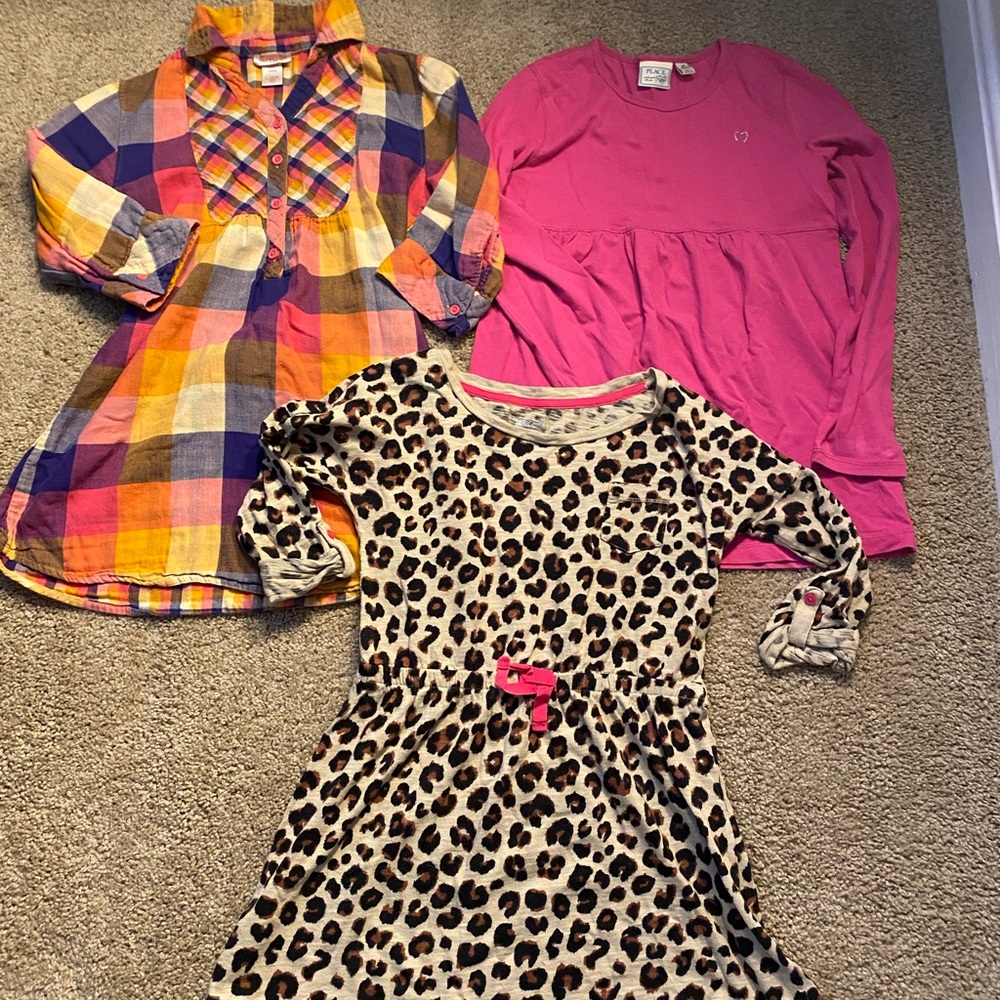 3 girls Large 10/12 Tunic length tops lot